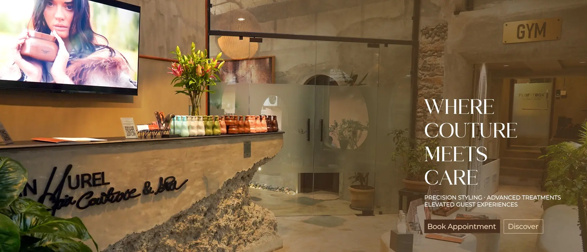 Luxury salon interior at Florian Hurel Hair Couture and Spa in Bandra West Juhu Walkeshwar Mumbai Ahmedabad Pune and Hyderabad offering premium hair spa skin nail and Korean scalp treatments