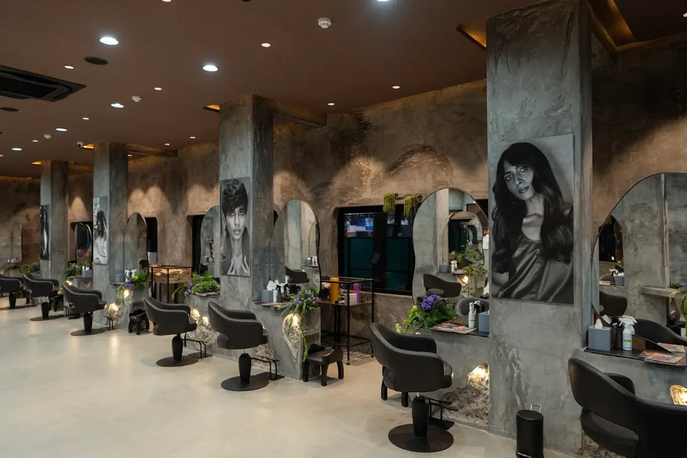 Luxury services and modern styling stations & premium ambiance at Florian Hurel Hair Couture & Spa